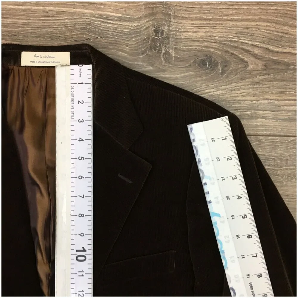 NORDSTROM Mens Blazer Sport Coat Casual Two Button Jacket Size 44L Corduroy Suit